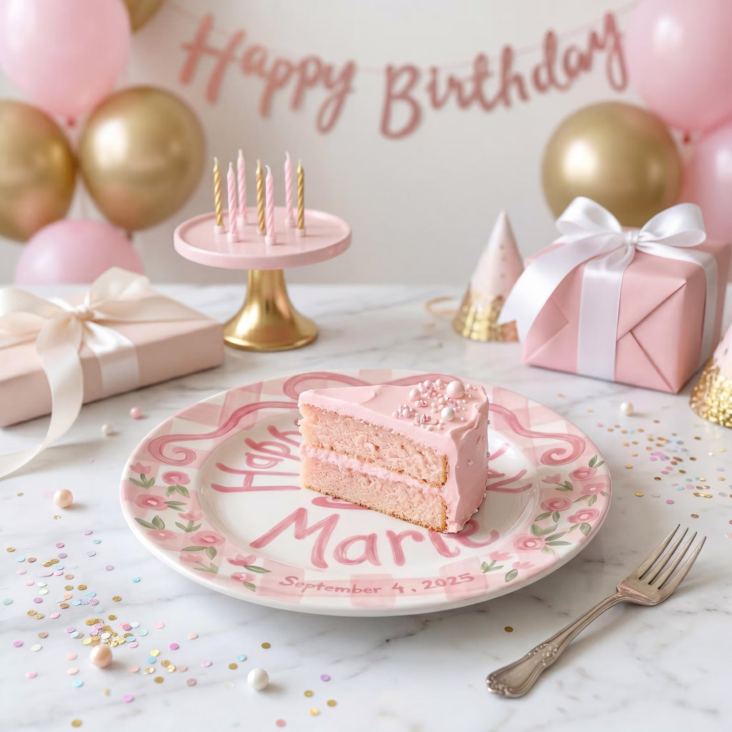 Personalized Kids Birthday Plate for Girls