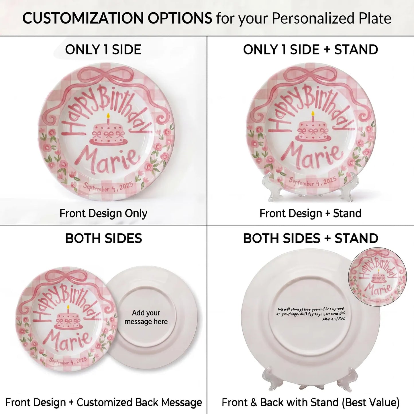 Personalized Kids Birthday Plate for Girls