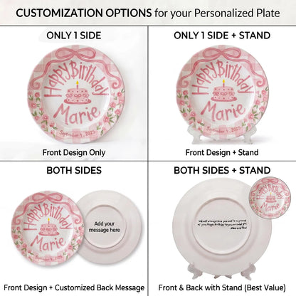 Personalized Kids Birthday Plate for Girls