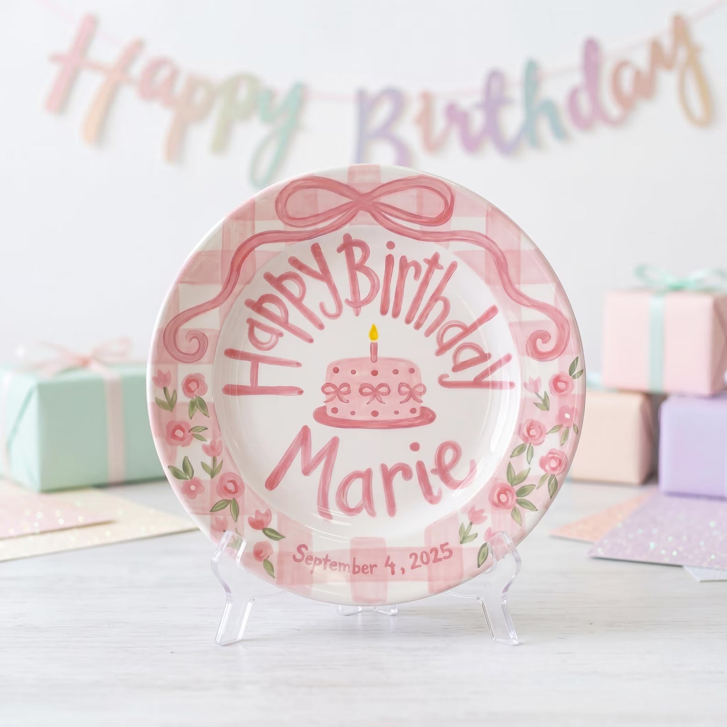Personalized Kids Birthday Plate for Girls