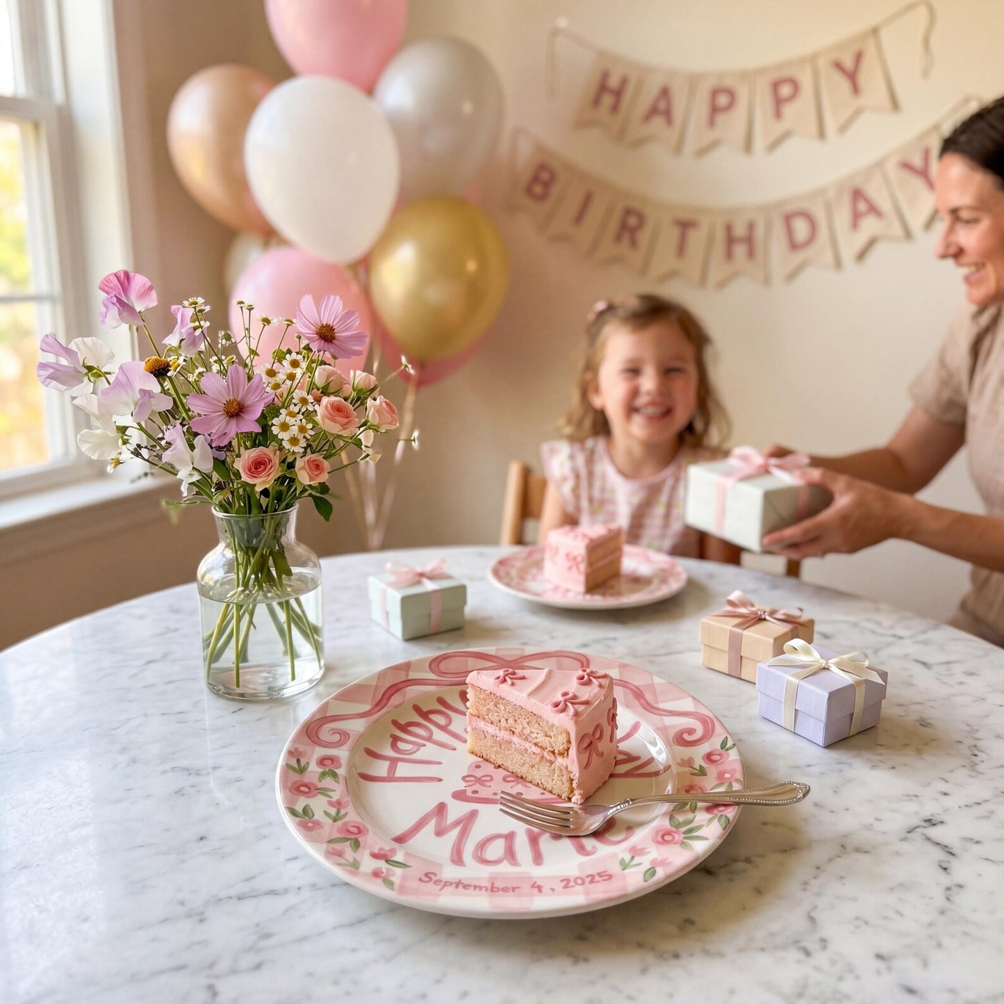 Personalized Kids Birthday Plate for Girls