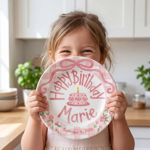 Personalized Kids Birthday Plate for Girls