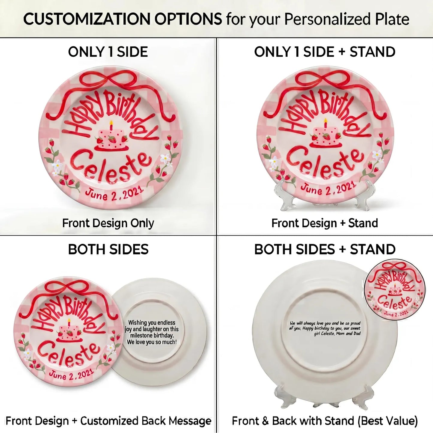 Personalized Strawberry Birthday Plate