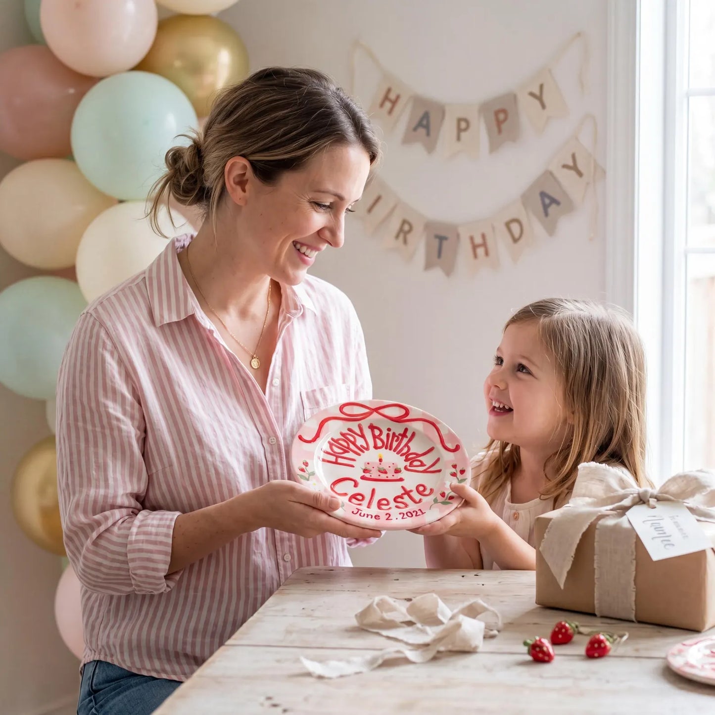 Personalized Strawberry Birthday Plate