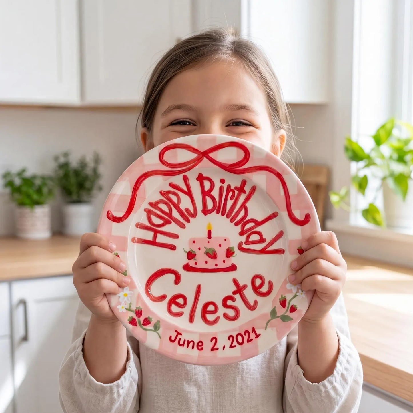 Personalized Strawberry Birthday Plate